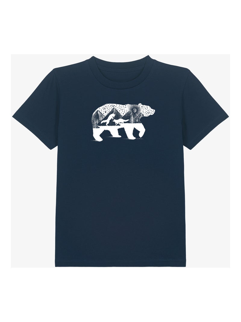Camiseta infantil BEAR AND FOXES Azul marino - Kiabi