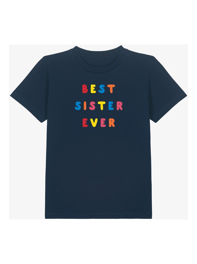 Camiseta infantil BEST SISTER EVER COLORÉE WAF Azul marino - Kiabi