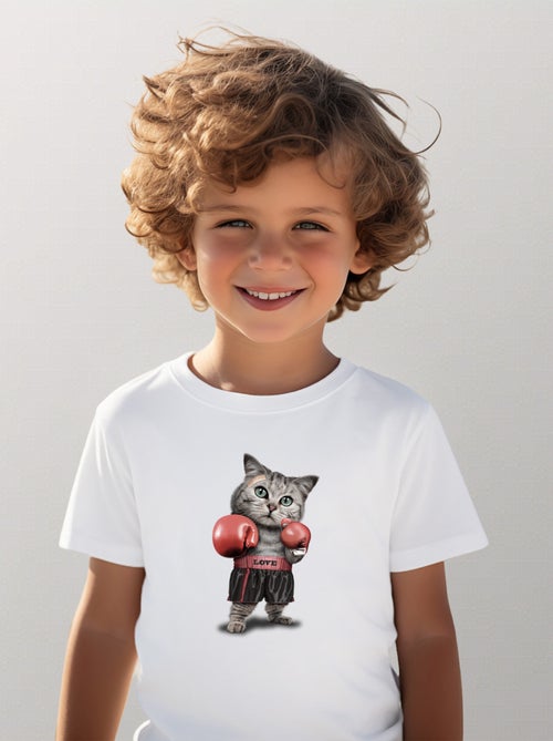 Camiseta infantil BOXING CAT - Kiabi