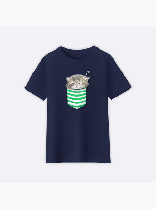 Camiseta infantil CAT IN THE POCKET - Kiabi