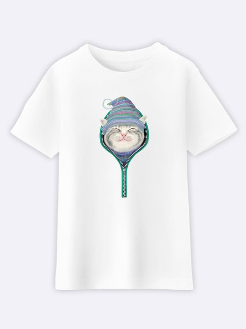 Camiseta infantil CAT IN THE ZIP - Kiabi Camiseta infantil CAT IN THE ZIP - Kiabi