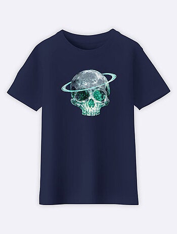 Camiseta infantil COSMIC SKULL GREEN