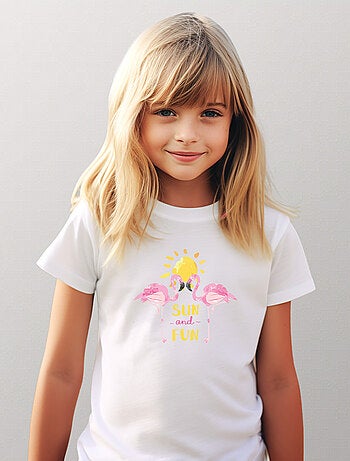 Camiseta infantil FLAMINGO-SUN-AND-FUN