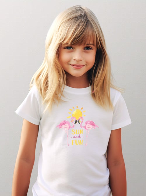 Camiseta infantil FLAMINGO-SUN-AND-FUN - Kiabi Camiseta infantil FLAMINGO-SUN-AND-FUN - Kiabi