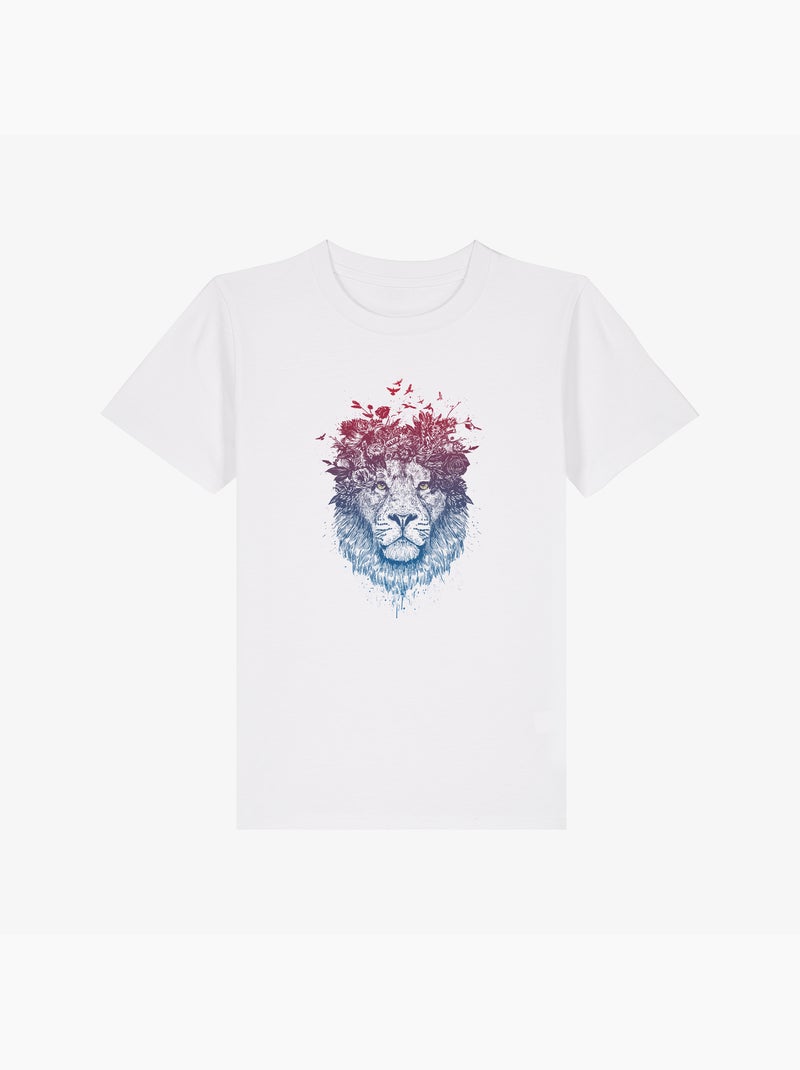 Camiseta infantil FLORAL LION Blanco - Kiabi