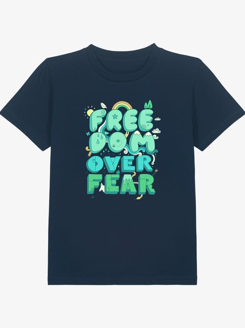 Camiseta infantil FREEDOM OVER FEAR - Kiabi