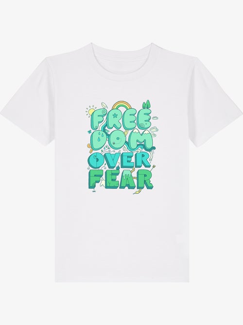 Camiseta infantil FREEDOM OVER FEAR - Kiabi