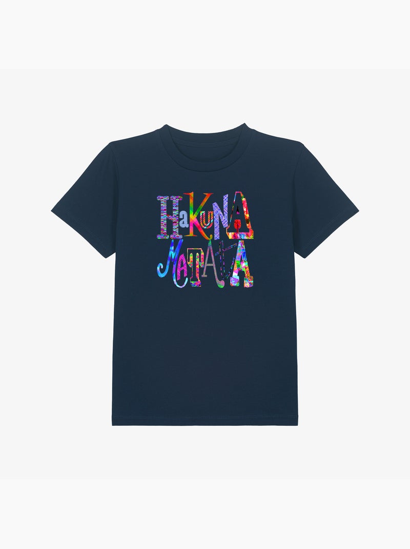 Camiseta infantil HAKUNA MATATA COLOR Azul marino - Kiabi
