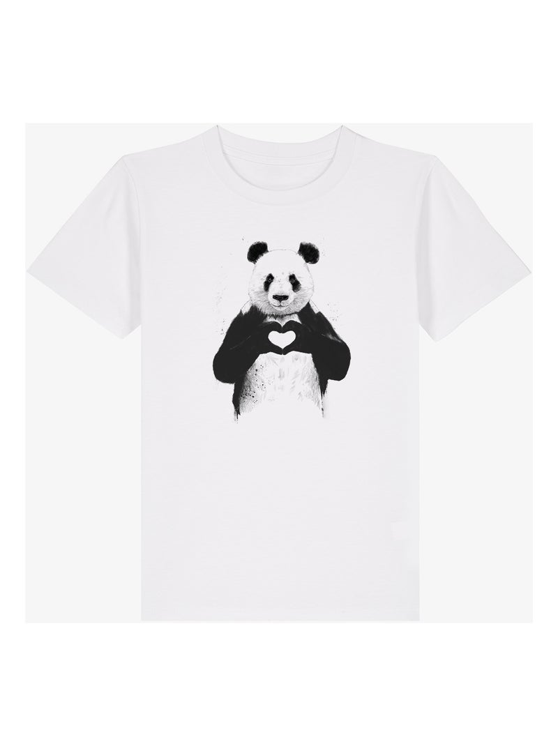 Camiseta infantil LOVE PANDA Blanco - Kiabi