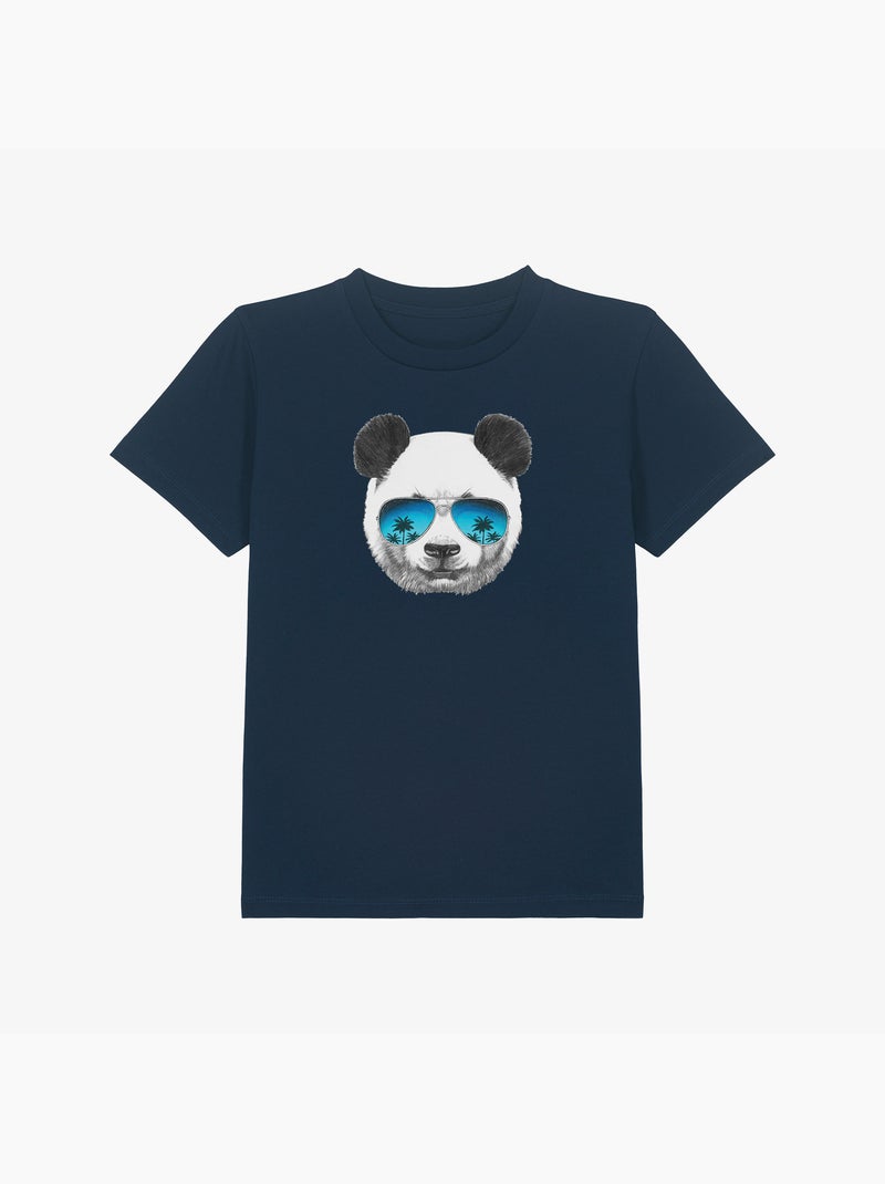 Camiseta infantil PANDA SUNGLASSES Azul marino - Kiabi