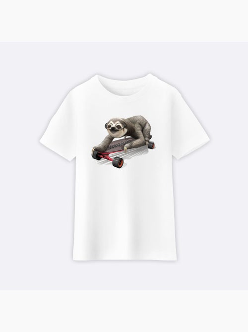Camiseta infantil SKATEBOARD SLOTH - Kiabi