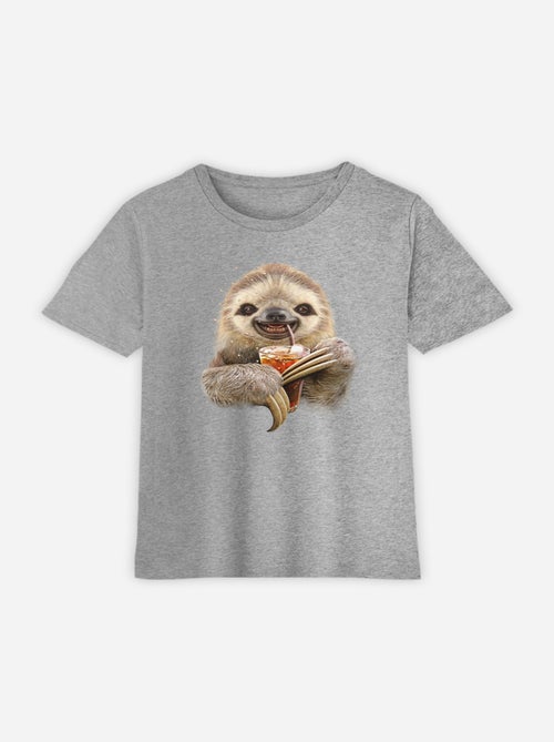 Camiseta infantil SLOTH AND DRINK - Kiabi
