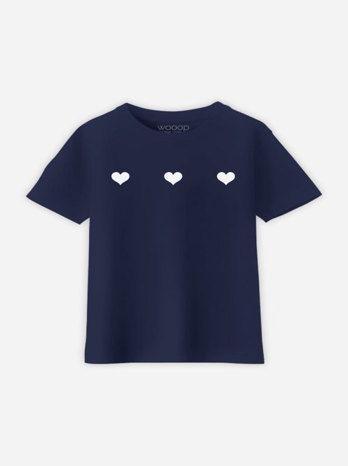 Camiseta infantil TROIS PETITS COEURS - Kiabi