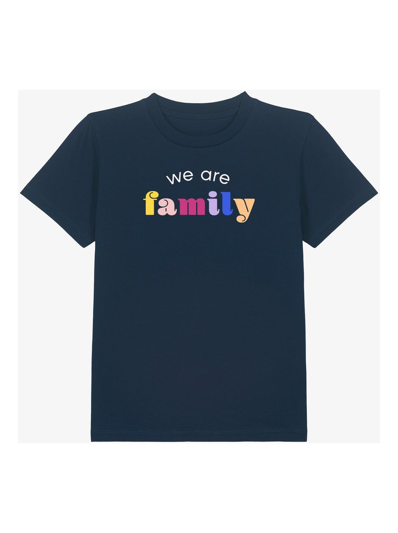 Camiseta infantil WE ARE FAMILY Azul marino - Kiabi