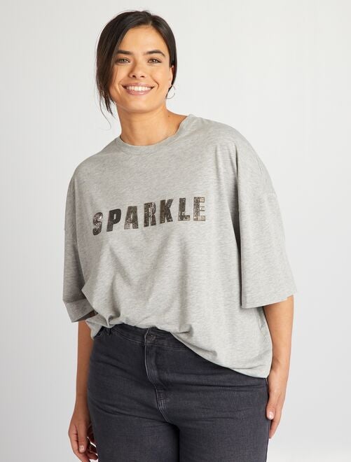 Camiseta inscripción en relieve 'Sparkle' - Kiabi