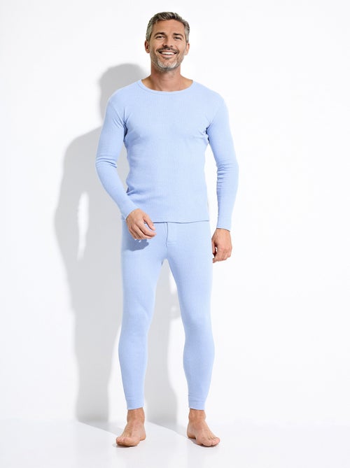 Camiseta interior abrigada con cuello redondo y manga larga. - Kiabi