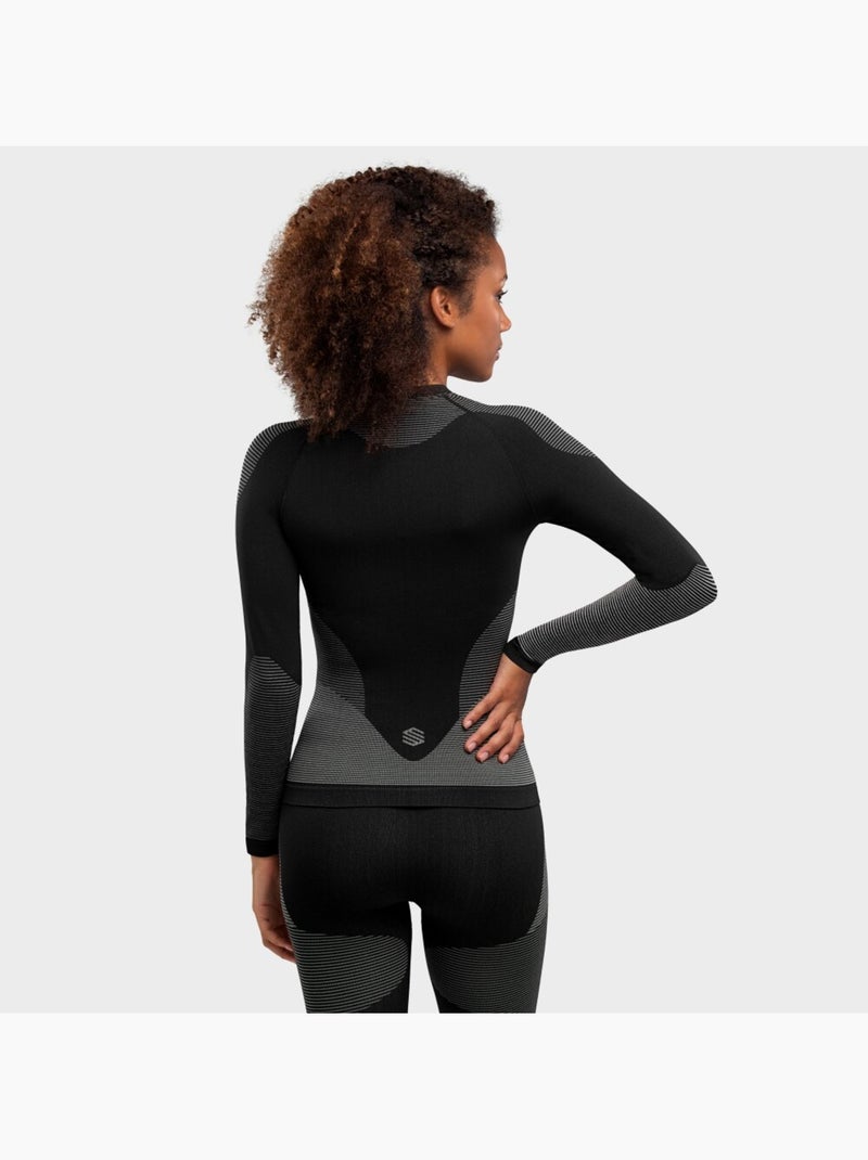 Camiseta interior compresiva de mujer esquí y nieve mujer drystone Negro - Kiabi