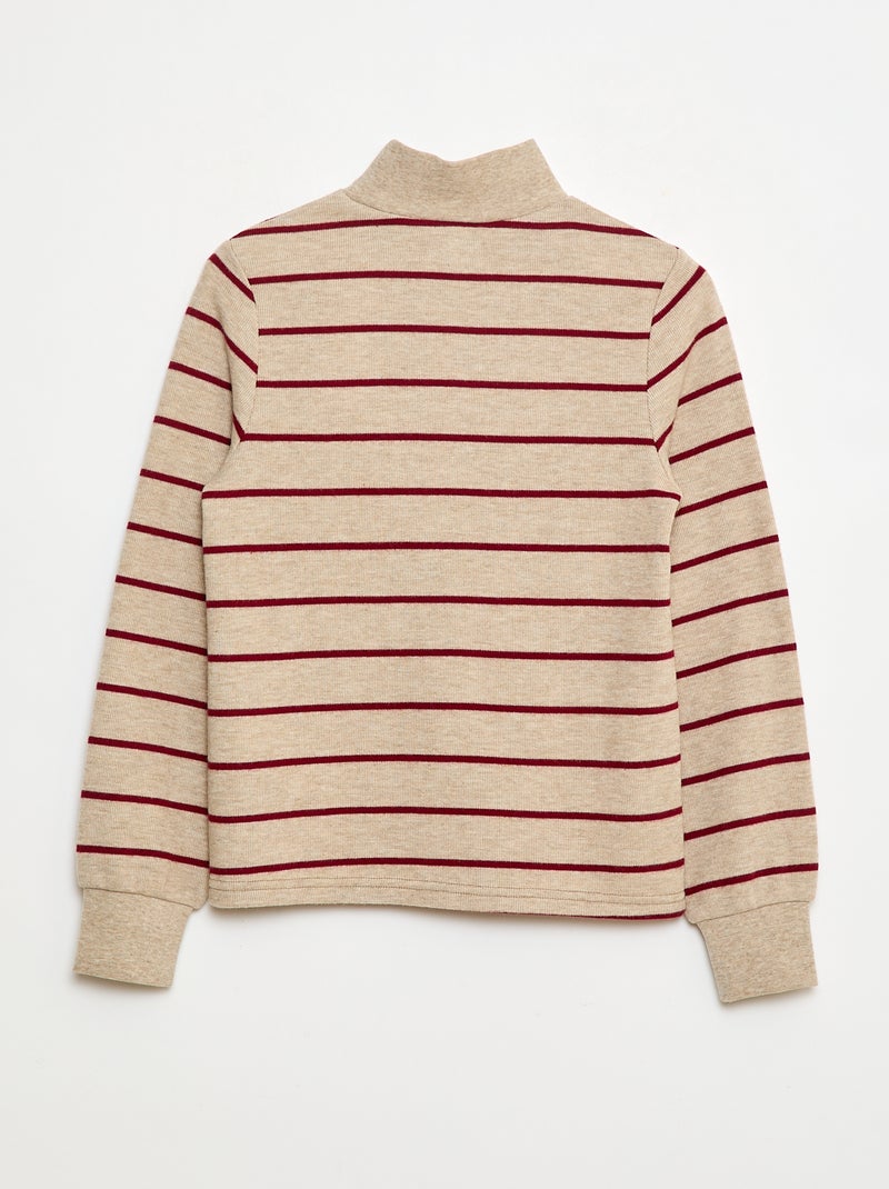 Camiseta interior con bordado en algodón liso Beige - Kiabi