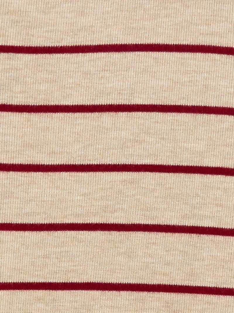 Camiseta interior con bordado en algodón liso Beige - Kiabi