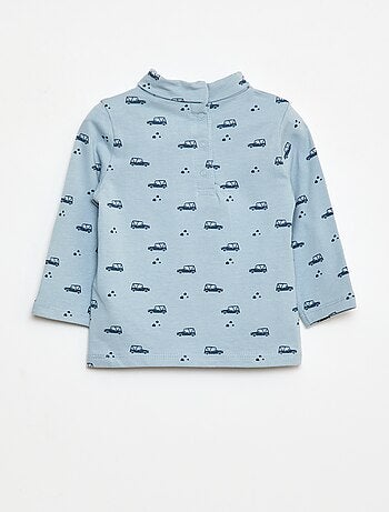 Camiseta interior con cuello alto y estampado