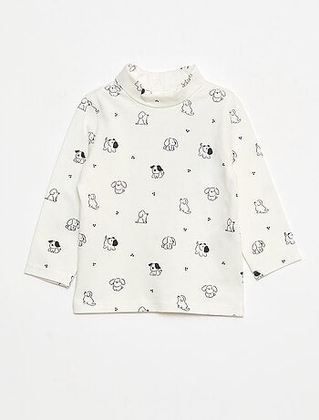 Camiseta interior con cuello alto y estampado