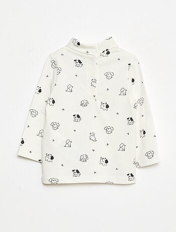 Camiseta interior con cuello alto y estampado