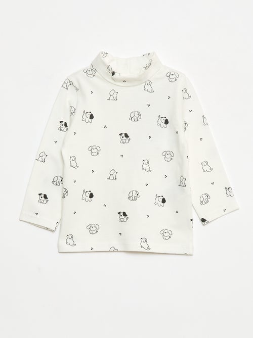 Camiseta interior con cuello alto y estampado - Kiabi