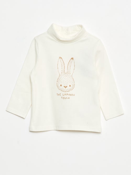 Camiseta interior con cuello alto y estampado - Kiabi