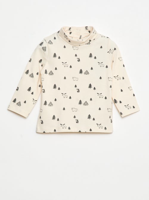 Camiseta interior con cuello alto y estampado - Kiabi