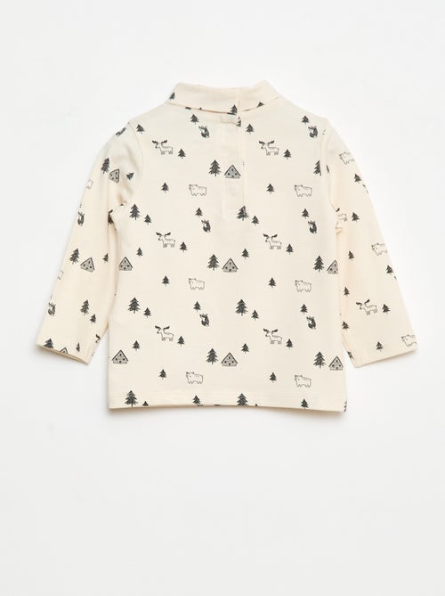 Camiseta interior con cuello alto y estampado - Kiabi