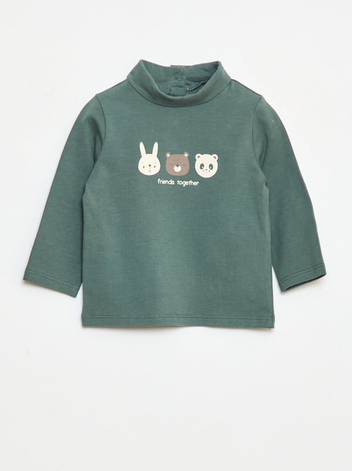Camiseta interior con cuello alto y estampado - Kiabi