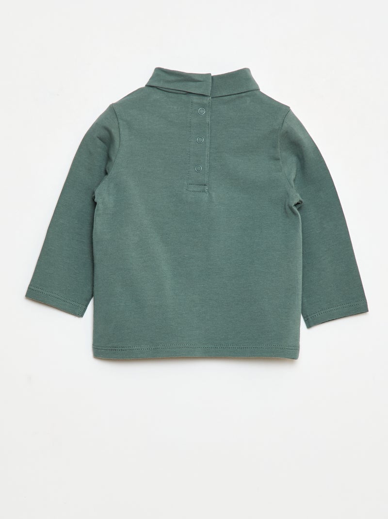 Camiseta interior con cuello alto y estampado Verde - Kiabi