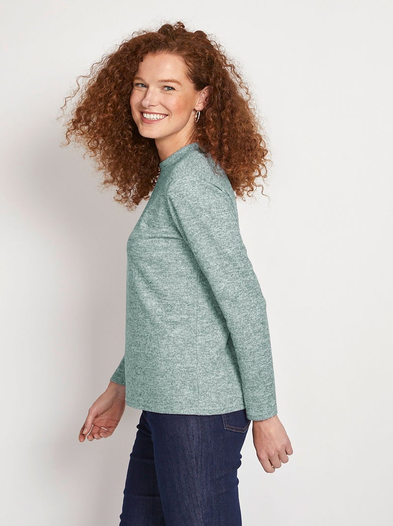 Camiseta interior corta y cálida con cuello alto. - Afibel Verde - Kiabi