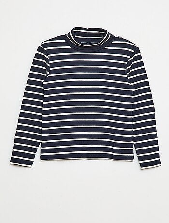 Camiseta interior de cuello alto a rayas
