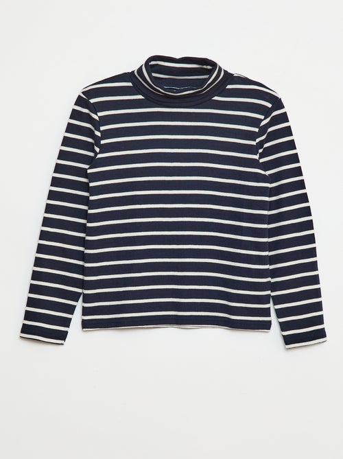 Camiseta interior de cuello alto a rayas - Kiabi