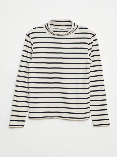 Camiseta interior de cuello alto a rayas - Kiabi