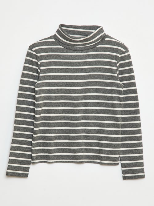 Camiseta interior de cuello alto a rayas - Kiabi