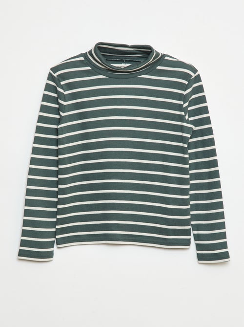 Camiseta interior de cuello alto a rayas - Kiabi