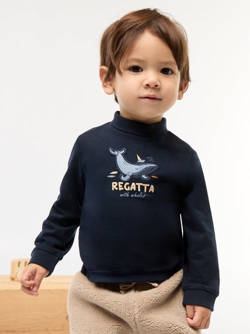 Camiseta interior de cuello alto con estampado en relieve - Kiabi