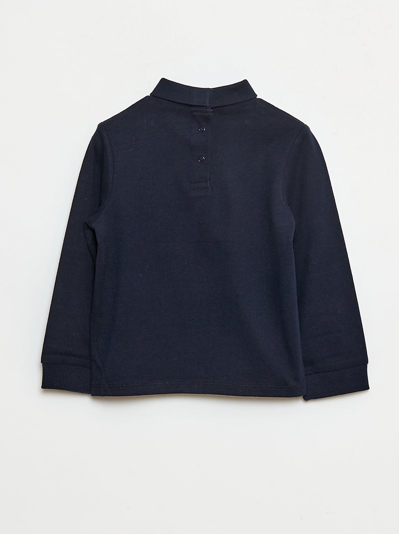 Camiseta interior de cuello alto con estampado en relieve Azul - Kiabi