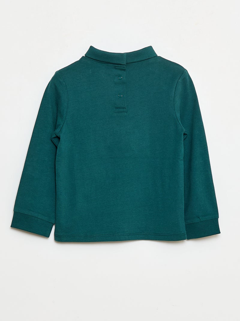 Camiseta interior de cuello alto con estampado en relieve Verde - Kiabi