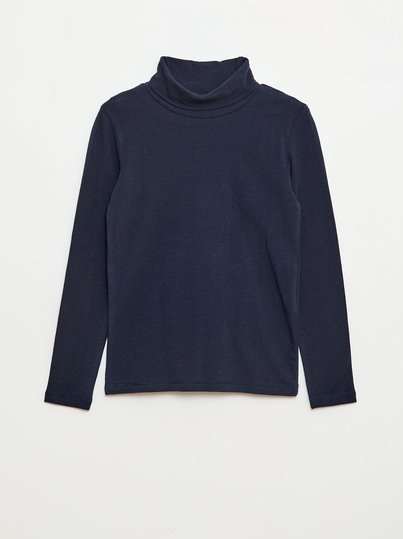 Camiseta interior de cuello alto lisa Azul - Kiabi