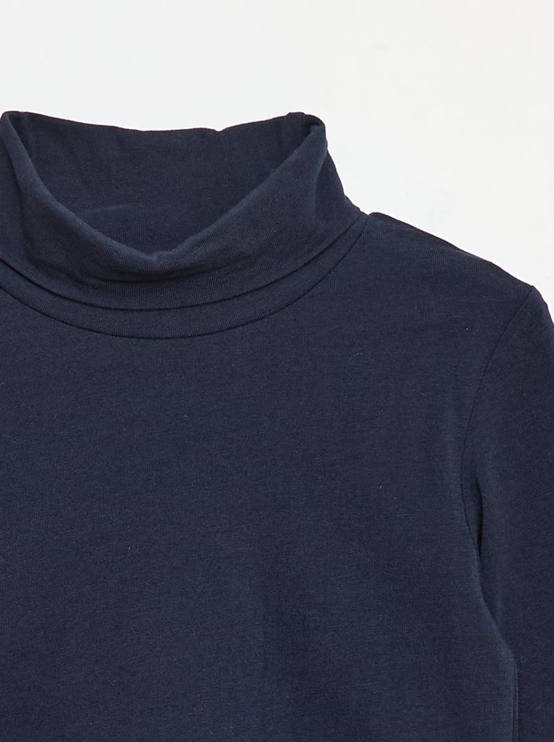 Camiseta interior de cuello alto lisa Azul - Kiabi