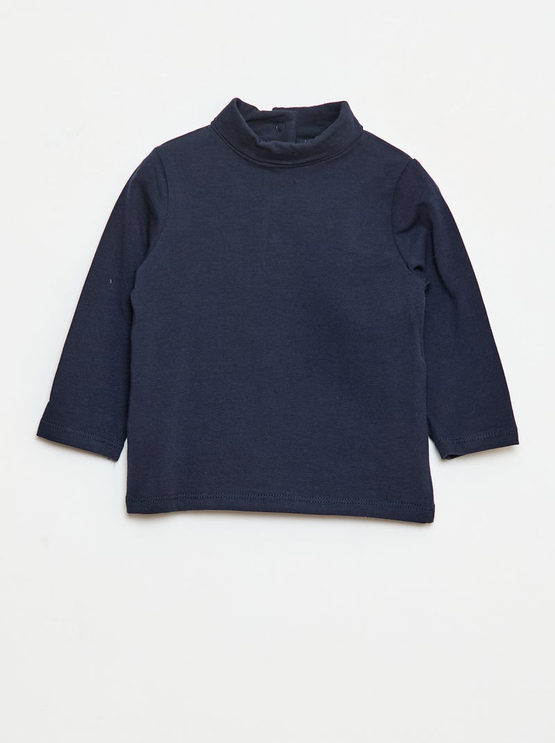 Camiseta interior de cuello alto lisa Azul - Kiabi