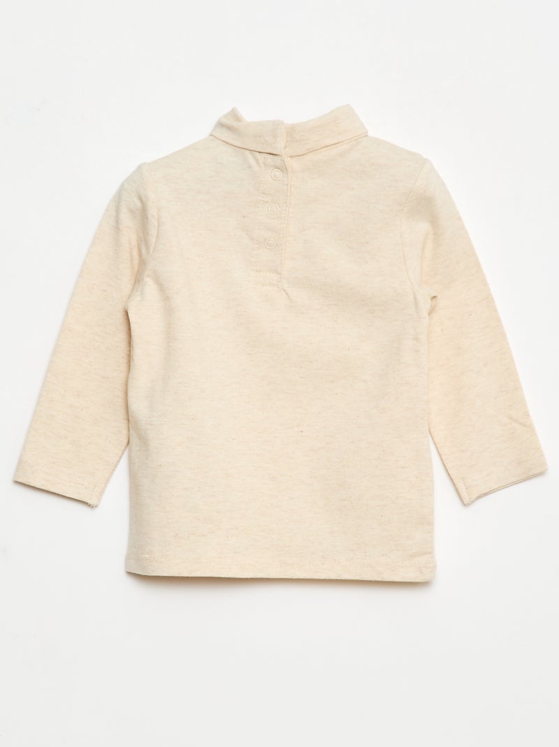 Camiseta interior de cuello alto lisa Beige - Kiabi