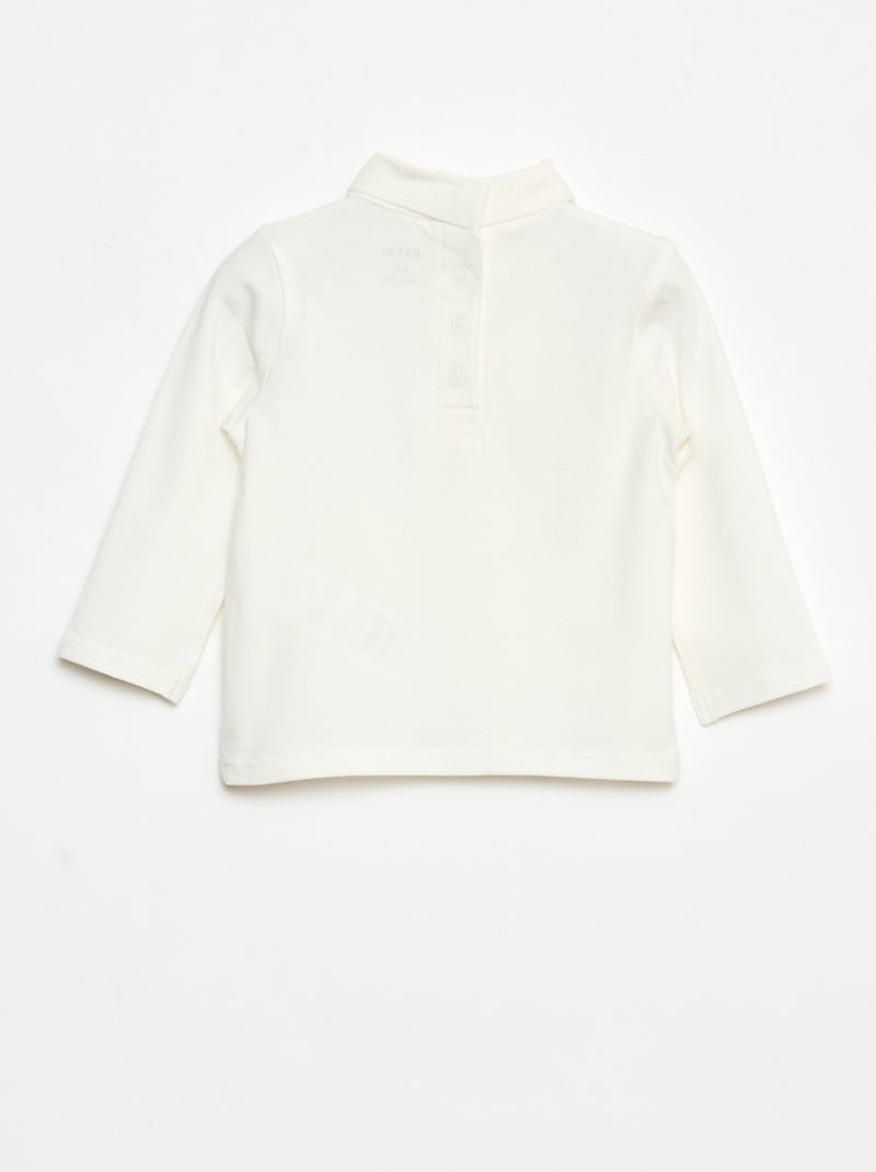 Camiseta interior de cuello alto lisa Blanco - Kiabi