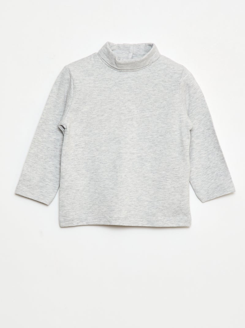 Camiseta interior de cuello alto lisa Gris - Kiabi