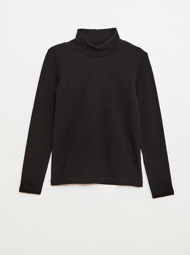 Camiseta interior de cuello alto lisa Negro - Kiabi