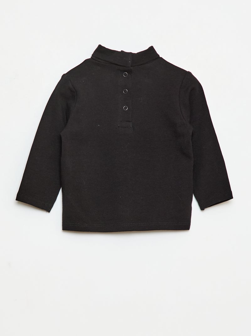 Camiseta interior de cuello alto lisa Negro - Kiabi