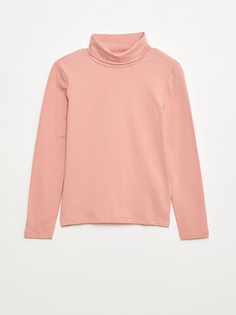 Camiseta interior de cuello alto lisa Rosa - Kiabi